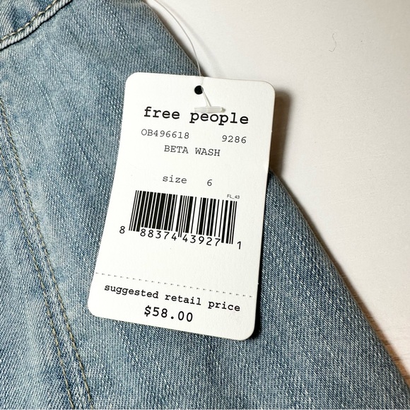 Free People Zip To It Beta Wash Denim Mini Skirt - Picture 10 of 13